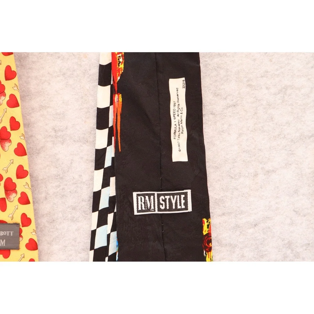 Vintage Men Tie Lot Robert Talbott RM Style Dodge Viper Racing Formula 1 Silk